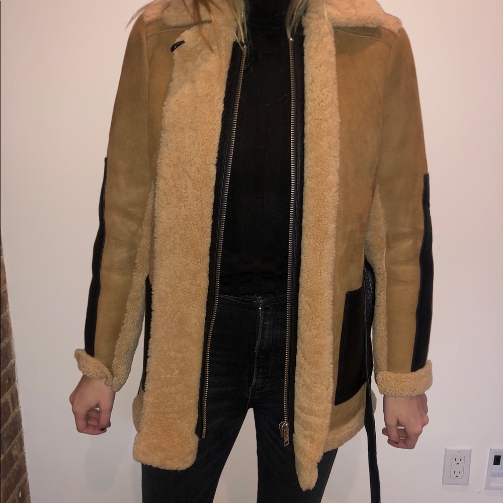 Maje Real Lamb Shearling Coat - Picture 3 of 7